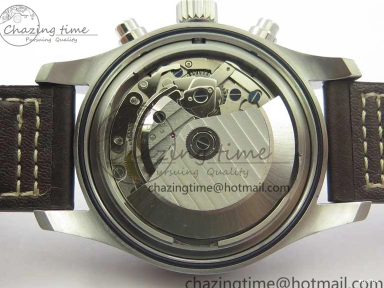 MIROTIME 1221 Pilot Chrono Spitfire IW387903 SS ZF 1:1 Best Edition Black Dial on Brown Leather Strap A OdorResistant 7127